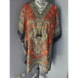 Womens NF Blouse Kaftan Flutter Sleeve Cinched Waist V Neck Free One Size Indian